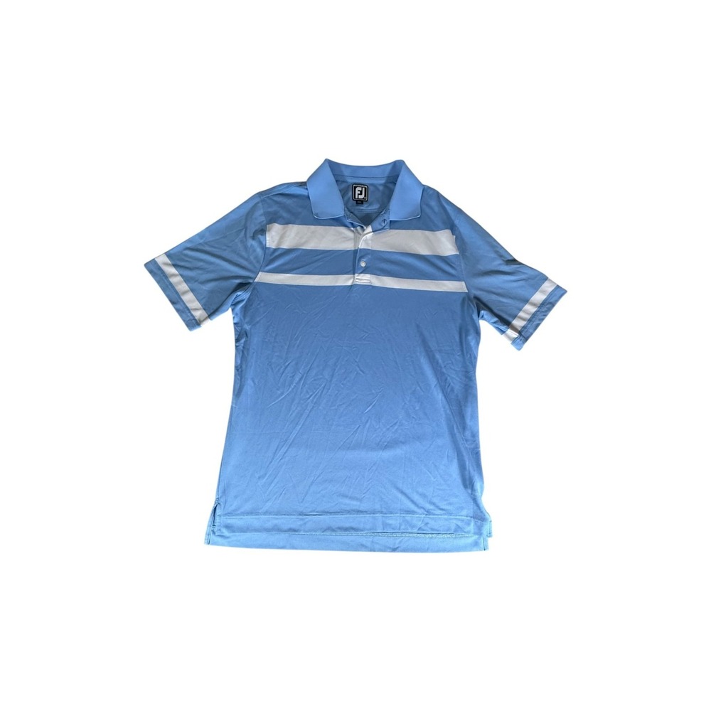 Footjoy Shirt Adult Extra Large Blue Striped Atheltic Performance Stretch Mens